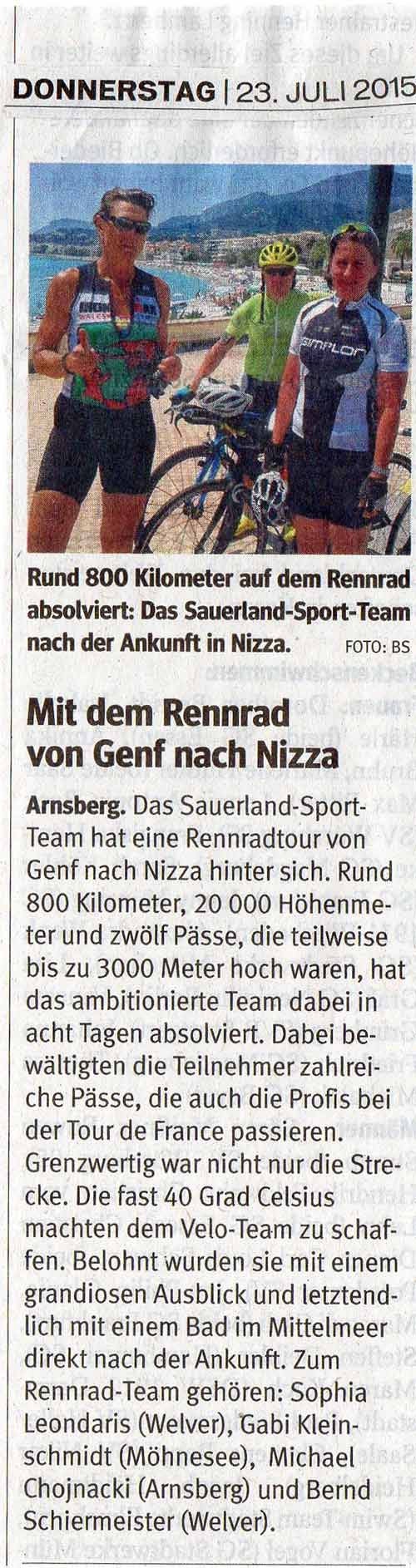 Mit dem Rennrad von Genf nach Nizza